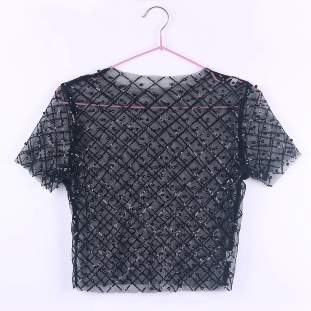 Julia Black Sequin Women's Blouse - Picture 6 of 6